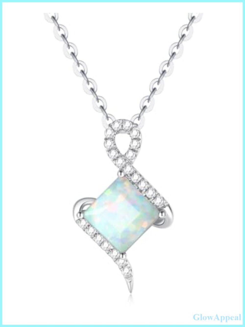 14K Solid White Gold Birthstone Pendant Necklace Sterling Silver Chain